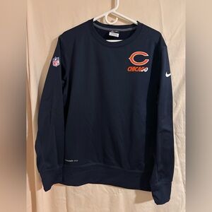 Chicago Bears Mens Nike NFL Therma Fit Crew Neck Coaches Sweatshirt Size L